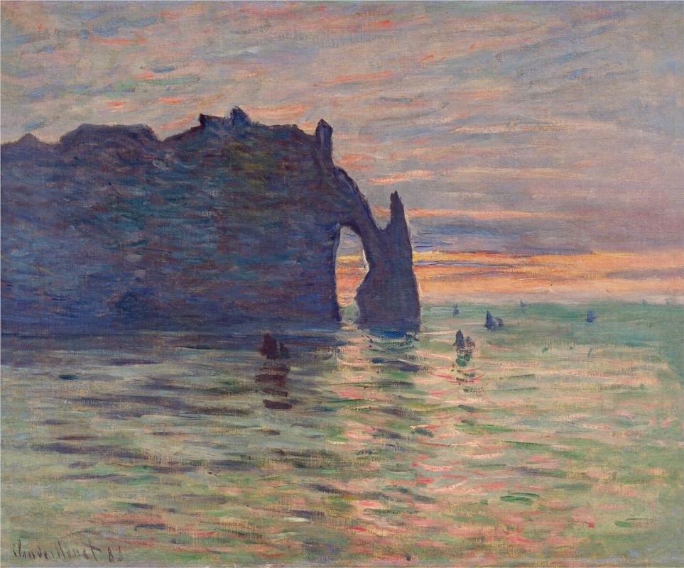 Etretat, Sunset - Claude Monet Paintings